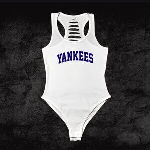Blue White Yankees Bodysuit New York team bodyuit, Baseball MOM Gift, GO Yankees